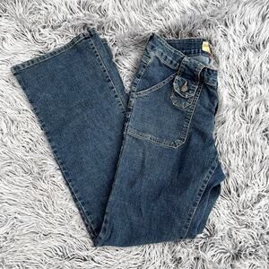 002 Coco Jeans Wear Full Function Denim Wide Leg Trouser Jeans Medium Blue